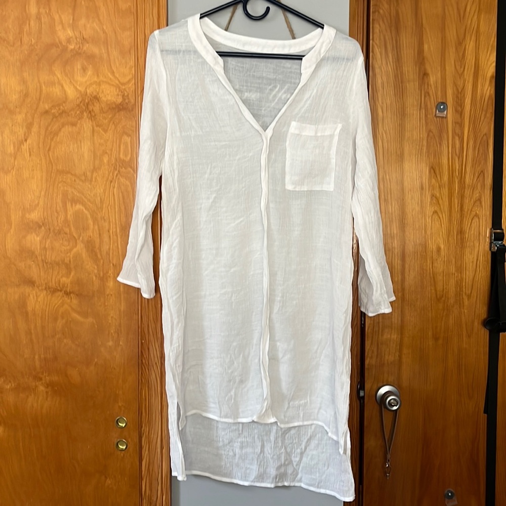 White bathing suit coverup
